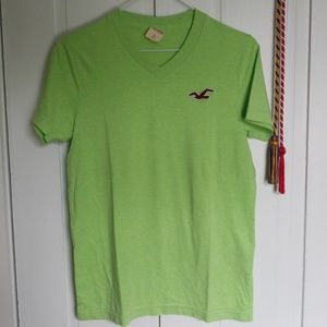 hollister lime green v-neck tee
